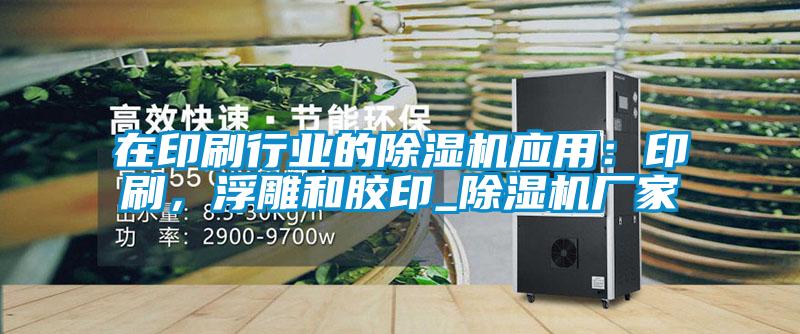 在印刷行業的除濕機應用：印刷，浮雕和膠印_除濕機廠家