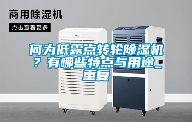 何為低露點轉(zhuǎn)輪除濕機？有哪些特點與用途_重復