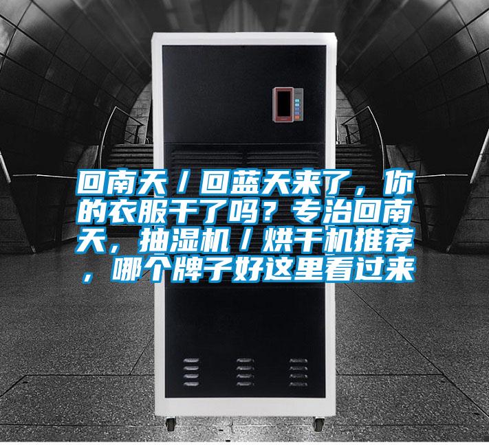回南天／回藍天來了，你的衣服干了嗎？專治回南天，抽濕機／烘干機推薦，哪個牌子好這里看過來